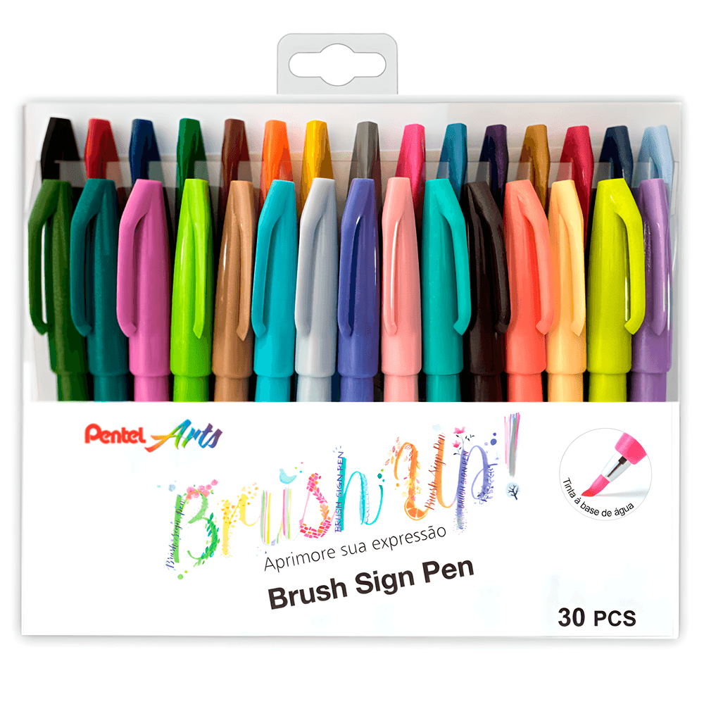 Estojo Brush Sign Pen com 30 Cores - Pentel.png
